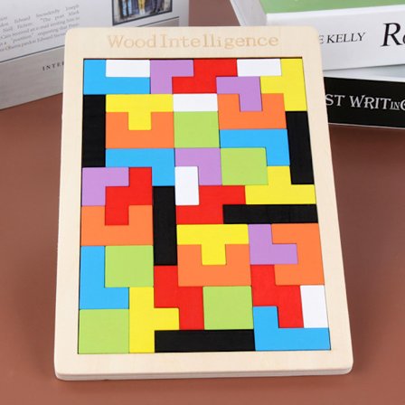 0,8 cm træ Tetris, puslespil byggeklodser børns tidlige uddannelse