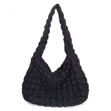 Casual Stor Väska med Axelrem Designer Rynkad Handväska Lyxig Nylon Quiltat Vadderad Crossbody Väska