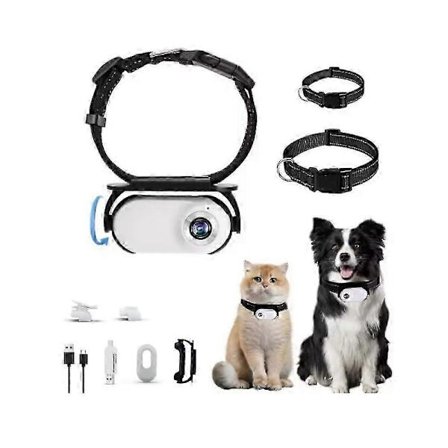 Katt Kamera Halsbånd 1080P Kjæledyr Kameraer Vanntett Mini Action Kamera for Videoopptak