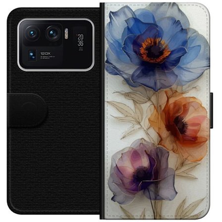 Plånboksfodral till Xiaomi Mi 11 Ultra med Silkesblommor