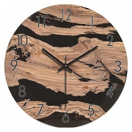 HR-CMW 30cm Træ Lydløst Quartz Ur Stue Rundt Vægur - HR-CMW12