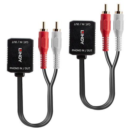 Lindy Extender RCA Audio > RJ45 Cat.5/6 UTP Max 100m