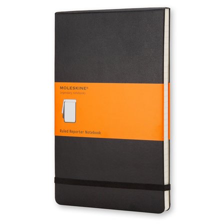 Moleskine Reporter Hard Cover Notebook Pocket Black Linjerad