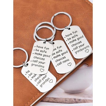 Roliga Nyckelrings Presenter till Tonåringar Pojkar Flickor Ha Kul Var Säker Ring Din Familj Present Var Säker Högkvalitativt Rostfritt Stål Ornament