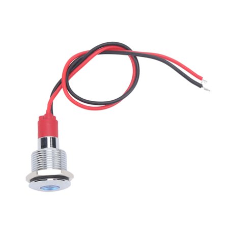 12mm Blå LED IP66 Vanntett Indikator Signallampe med Ledning
