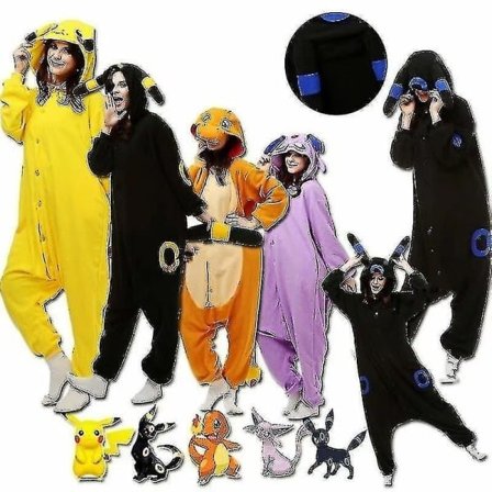 Unisex Aikuisten Eläinpuku Anime Pyjamat Kigurumi Jouluasu Joulu Pikachu