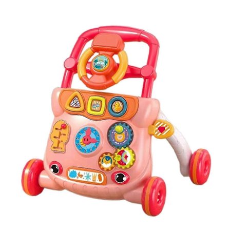 Baby Aktivitetsleksak Gåvagn Lärande och Gå Leksak Ställ, Skjut, Gå Aktivitets Center Musikleksak för Pojkar Flickor 6-12 Månader