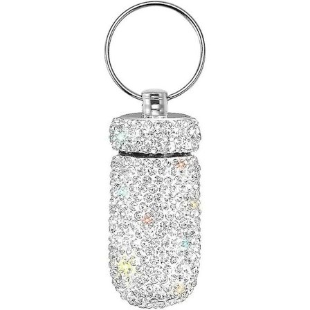 Bærbar Pilleeske Pillebeholder Vanntett Pilleholder Med Nøkkelring Bling Pilleboks Medisindispenser Flaskeoppbevaring For Utendørs Camping Reise