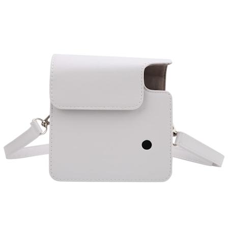 Fodral PU Läder Axelväska Kamera Passar för Instax SQUARE SQ1 Vit