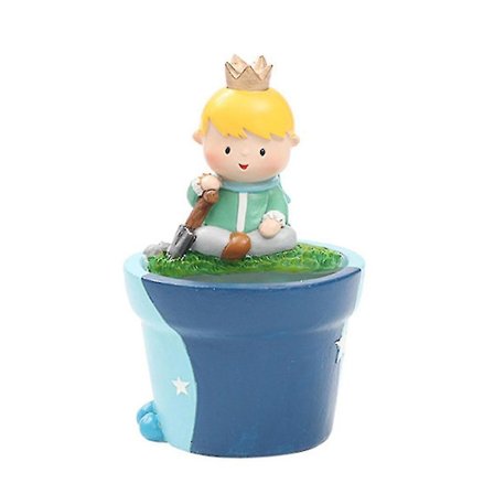 Harpiks Blomsterpotte Tegneserie Søt Liten Prins Form Blomsterpotte Pottet Hjem Ornamenter