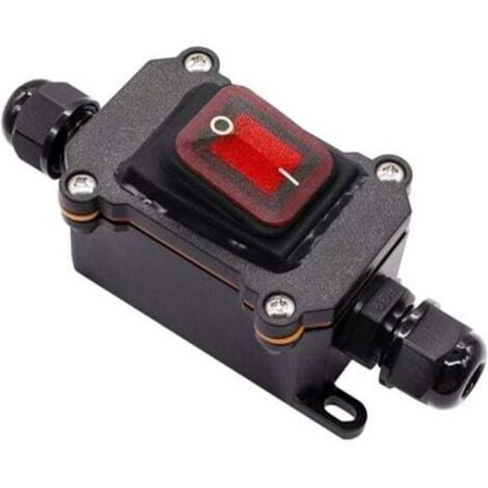 IP67 Vandtæt Kabelkontakt H-K062-KCD4-201N-RW, 220V-LS, 4 Terminaler, Udendørs DPST, 220V AC med Rød LED, Dobbelt Linje Ind og Ud