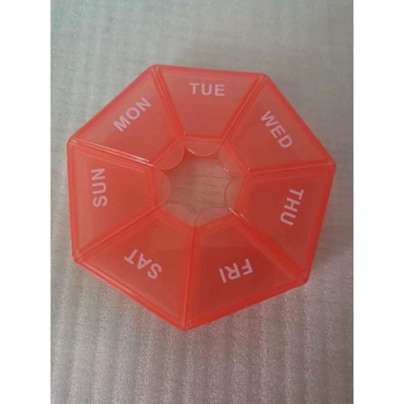 2 stk. Rund pilleæske Lille pilleæske 7 dage Mini 7-sidet pilleæske Organizer pilleæske