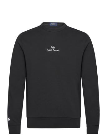 Embroidered-Logo Double-Knit Sweatshirt Tops Sweat-shirts & Hoodies Sweat-shirts Black Polo Ralph Lauren