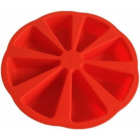 Triangulär silikonform med 8 hålrum för tvål, pizzaskivor, scones (röd)