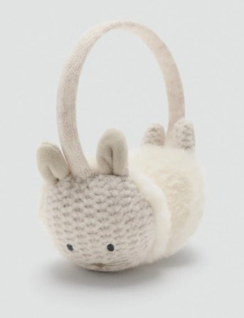 Mango Bunny Fur Earmuffs - Cream - ONE SIZE