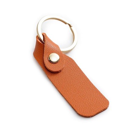 Smidig liten nyckelring med tag i konstläder - Flera färger