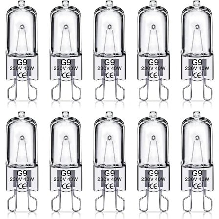 G9 halogenpærer 40W, 230V, 10-pak 40W