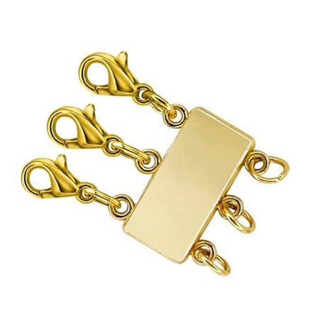 Lagdelingshalskæde Lås Magnet Halskæde Connector Multi Strenge Låse til Lagdelte Armbånd Halskæder Guld Sølv