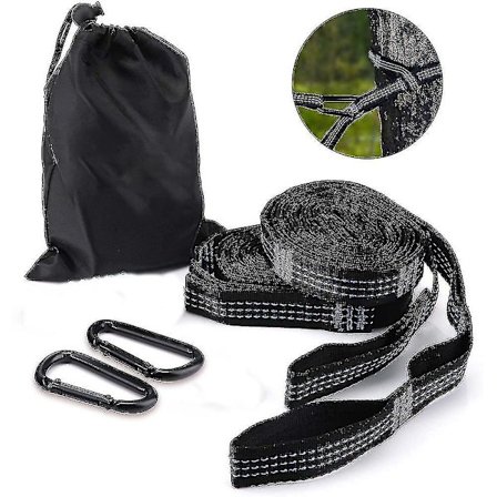 1 Par Hængekøje Fastgørelsessæt Hængende Remme Træremme Med 14 Sløjfer 280cm * 2.5cm Max 500kg Til Camping Vandreture Picnic Udendørs Rejser