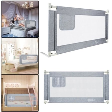 XMTECH Korkeussäädettävä vauvansängyn suoja - Harmaa - 150cm-XF27-