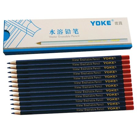 12 stk Vandopløselig blyant Vandsletelig blyant BLÅ