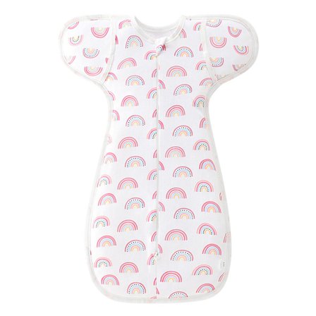 Sommar baby sovsäck Bekväm och mjuk för 0 till 3 månader (regnbåge/55cm)