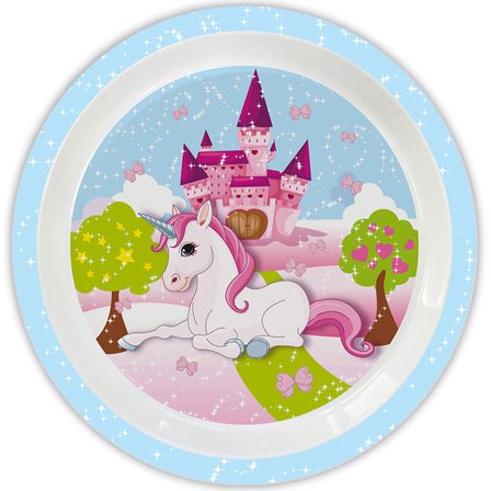 Enhjørning Slot Genanvendelige Paptallerkener 20 cm