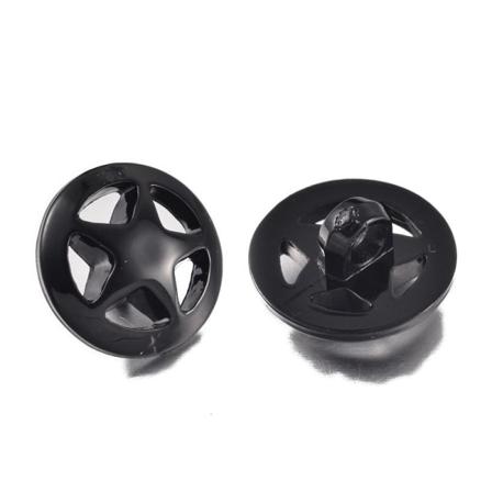 40 hårdplast svarta knappar stjärnor