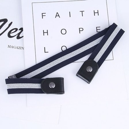 Blå og hvit spennefri belte, usynlig elastisk linning, spennefri justerbart belte, for jeans bukser skjørt - justerbar elastisk for kvinner, 1 stk