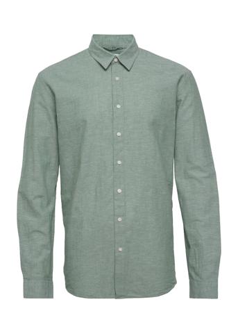 Slhregnew-Linen Shirt Ls Classic W Skjorte Uformell Grønn Selected Homme