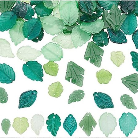 1 Laatikko 80kpl Lehti Korut Lehti Riipukset Irtolasi Kasvi Helmi Riipus Vihreät Lehti Korut Korujen Valmistukseen Riipus