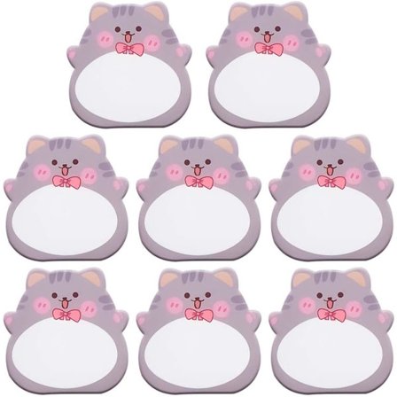 Klisterlappar, 8-pack Söta Katt Memoblock, Inspirerande Djurformade Flikar för Kontor, Skola & Presenter