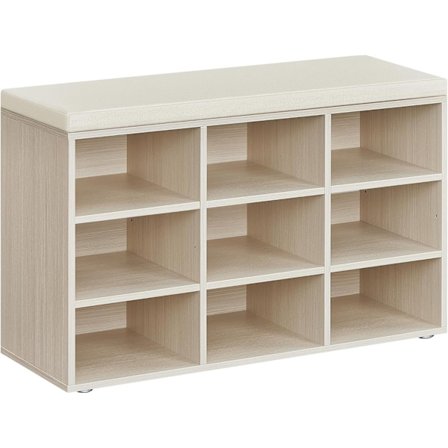 Skobænk, Gangmøbler med Sæde, Skoreol, 30,3 x 78,5 x 48 cm, Kamelbrun