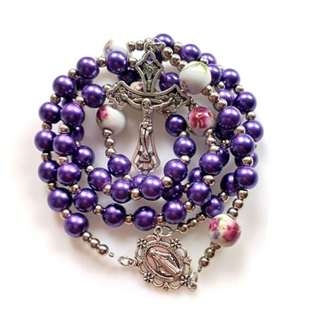 Keramisk rustikk perle katolsk rosenkrans kjede perler hellig figur Jesus sjarm