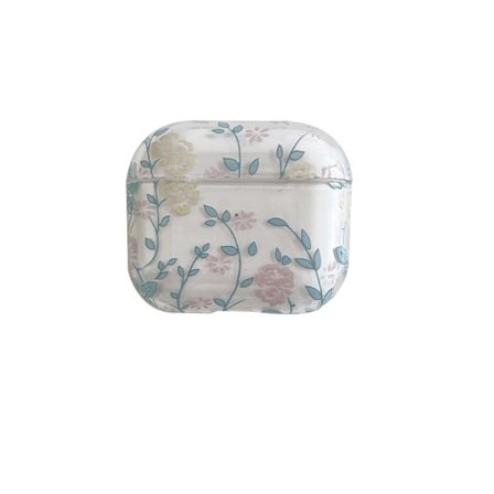 AirPods 3 transparent fodral med gardeniablommor - Blå Blad / Blommor