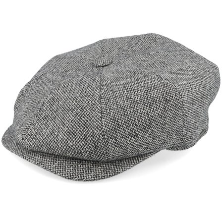 Wigéns - Retro Cap Grey Melange Newsboy Flat Cap Flatcap Grey Cap - @ Hatstore
