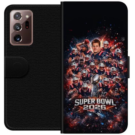 Yhteensopiva Lompakkokotelo Samsung Galaxy Note20 Ultra Super Bowl 2026 juliste, jossa New England Patriots ja NFL-mestaruuspalkinto räjähtävän urheil