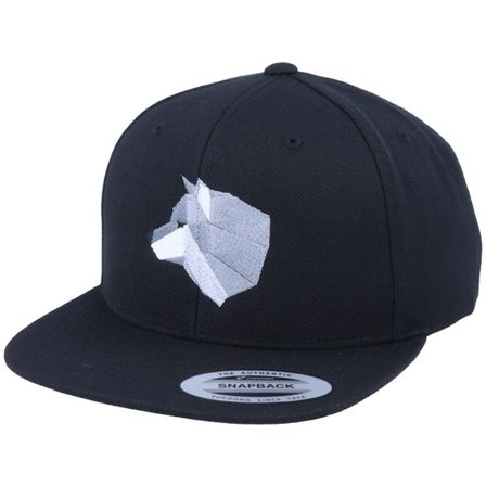 Origami - Svart snapback Keps - Grey Paper Wolf Black Snapback @ Hatstore
