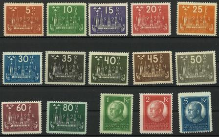 Sverige 1924 - AFA 159-173 - Postfrisk