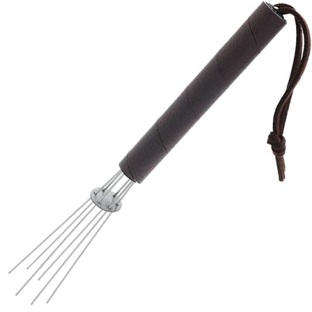 Espresso Kaffeerührer, Kaffeerührtamper WDT-Verteilungswerkzeug, Ledergriff mit Lanyard-Nadel-Verteiler-Handwerkzeug (Braun)