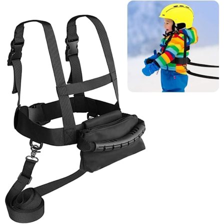 Skisele for barn, treningssele, sikkerhetsline med avtakbar rem
