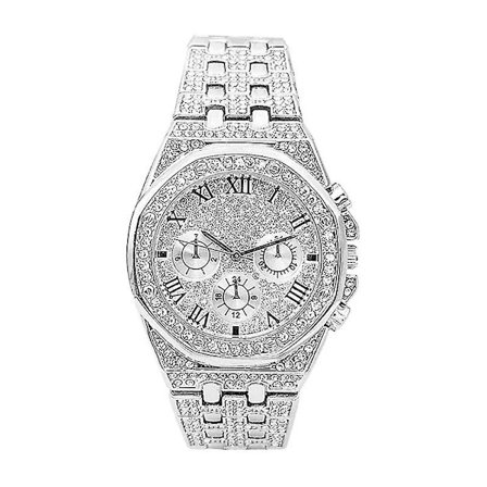 Unisex Luxury Diamond Watch Quartz Watches Rostfritt stål Armband A,barn,hane