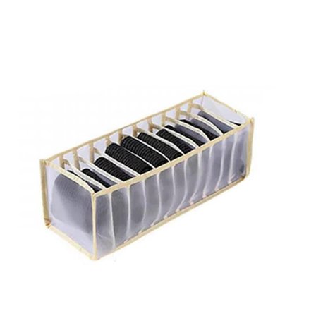 Vikbar Lådorganisatör Avdelare BH Strumpor Underkläder Förvaring Garderob Vit med 11 Fack