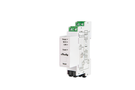 Shelly Pro 3EM three-phase enery metering with WiFi and Ethernet