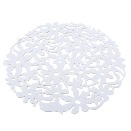 Enkel Rund Värmeisolerande Filt Placemat Vit