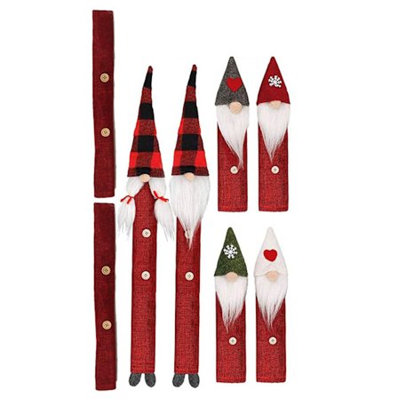 8 st juldekorationer för kylskåp, juldekorationer för kylskåpsdörrhandtag