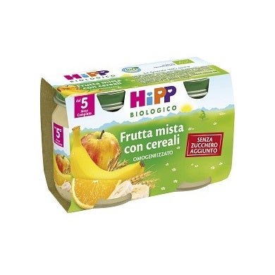 Hipp Bio Omogeneizzato Frutta Mista Con Cereali 2x125g