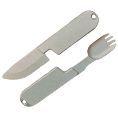 Kopak Bestiksæt, 2-i-1 Campingbestiksæt, Bærbar Gaffel & Kniv Combo til Vandreture & Rejser