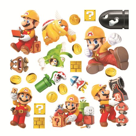 #Super Mario seinätarra, tapetti, PVC-huonekoriste, 32x32cm#