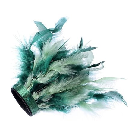 2stk Feather Cuffs Kalkun Feather Slap Armbånd GRØN GRØN